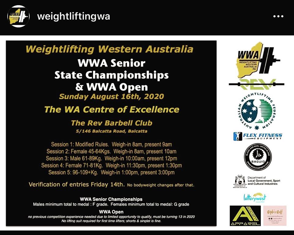 Weight Lifting WA Seniors State Championship